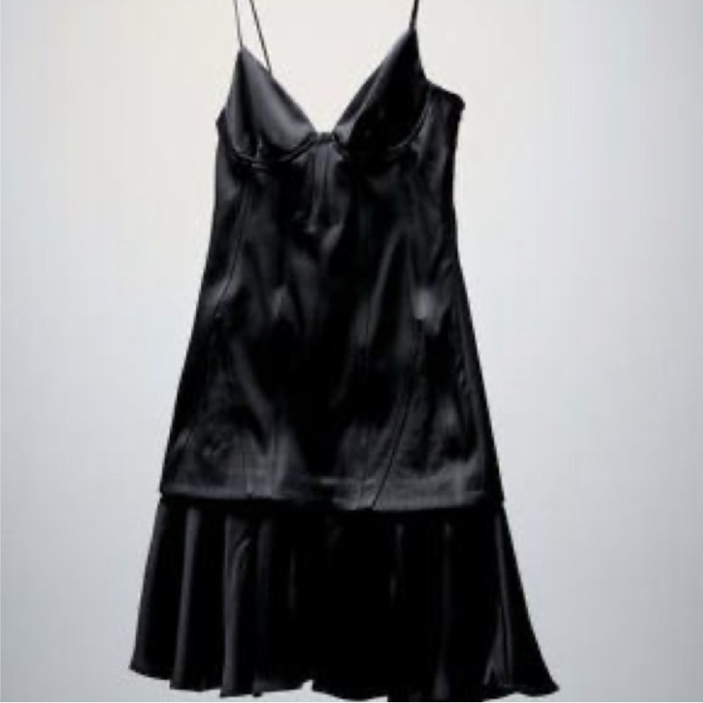 Zara x NYC Ballet Black Satin Slip Dress -L